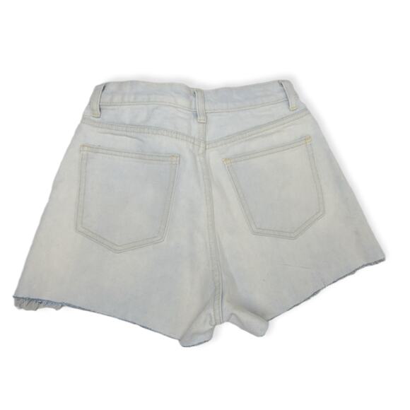 PrettyLittleThing Denim Shorts High Rise Bleach Wash Jeans Women's 4 - Picture 3 of 7